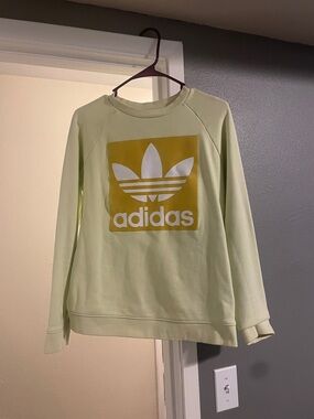 adidas Pale Lime Crewneck Sweatshirt with Yellow Logo